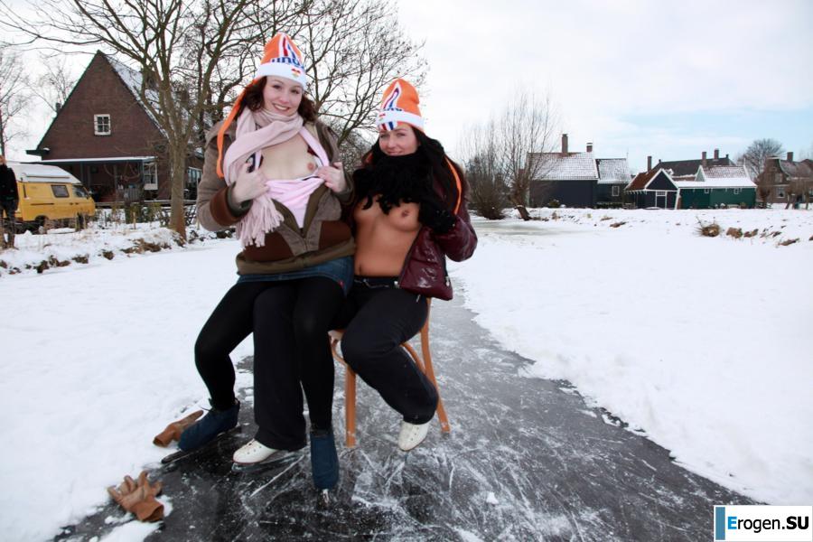 Голландские нудистки зимой. Часть 2. Фото 35