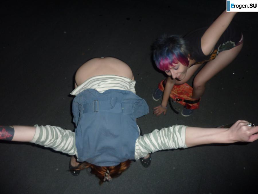 Бухие русские неформалки на крыше. Фото 37