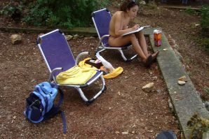 the nudist at the campsite is resting. Thumb 9