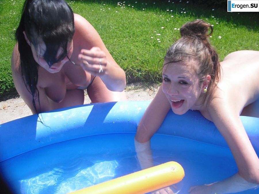 three girlfriends sunbathe in the yard with bare breasts. Part 2. Photo 11