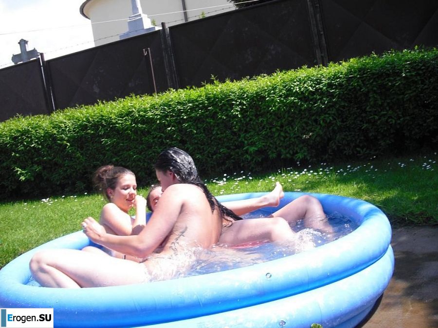 three girlfriends sunbathe in the yard with bare breasts. Part 2. Photo 19