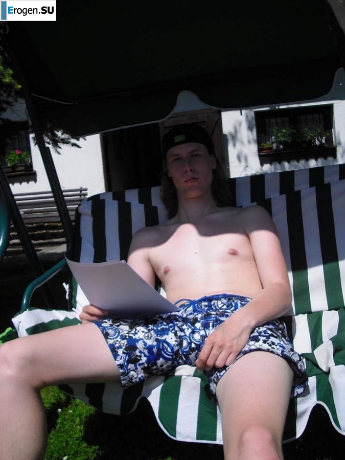 three girlfriends sunbathe in the yard with bare breasts. Part 2. Photo 6