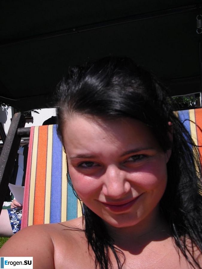 three girlfriends sunbathe in the yard with bare breasts. Part 2. Photo 7