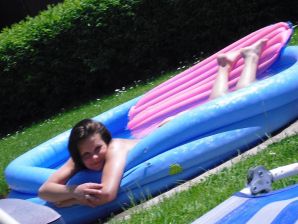 three girlfriends sunbathe in the yard with bare breasts. Part 2. Thumb 14