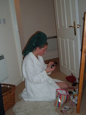 A woman spreads her legs on the bed and in the bathroom. Part 2. Thumb 22