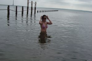 Sexy brunette with nipples showing through the blouse. Thumb 27