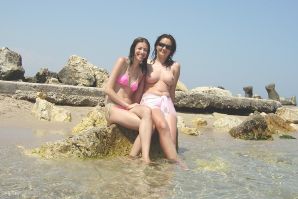 Sexy brunette with nipples showing through the blouse. Thumb 40