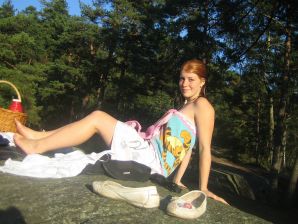 Naughty student with a furry pussy naked bathes in the lake. Thumb 28