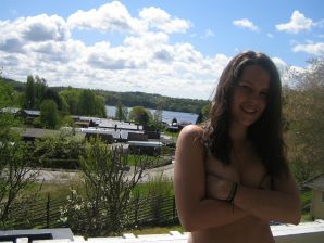 Naughty student with a furry pussy naked bathes in the lake. Thumb 38