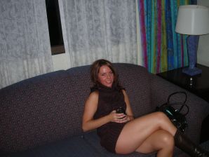 A pretty brunette drank in a bar and bared her breasts in front of a guy. Thumb 18