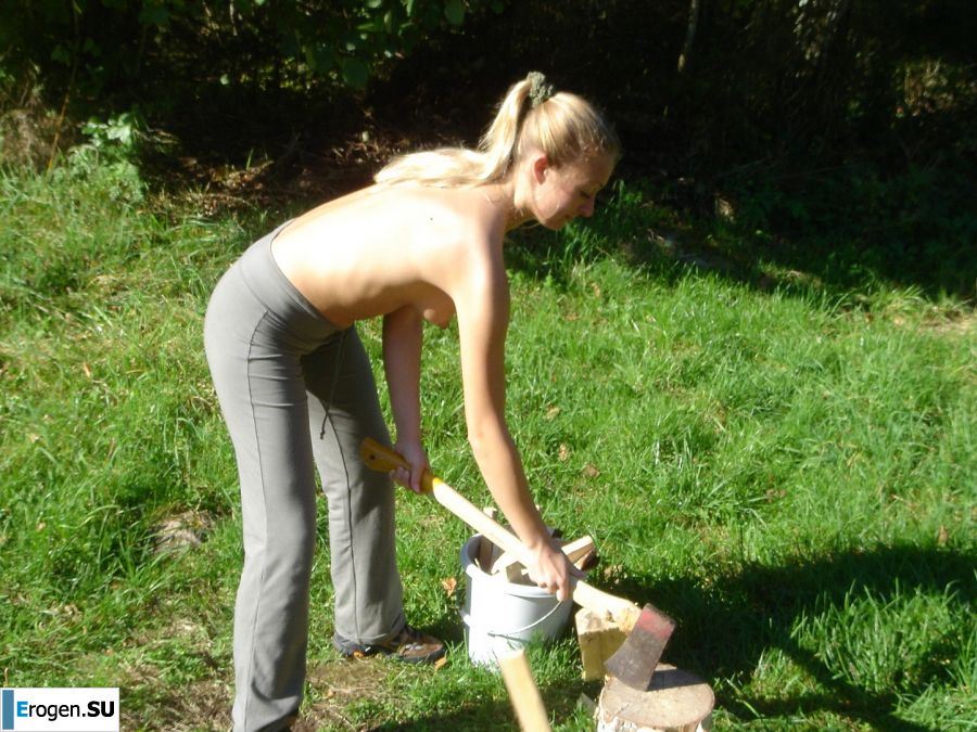 Cute blonde in pink panties showed tight boobs. Part 2. Photo 20