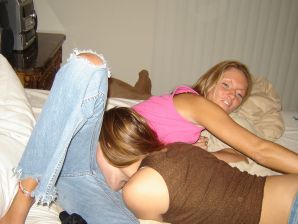 Boys licked a girlfriend's huge breasts at a party. Part 2. Thumb 22