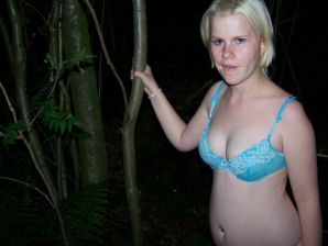 Appetizing magnificent blonde spread her legs right on the grass. Part 2. Thumb 32