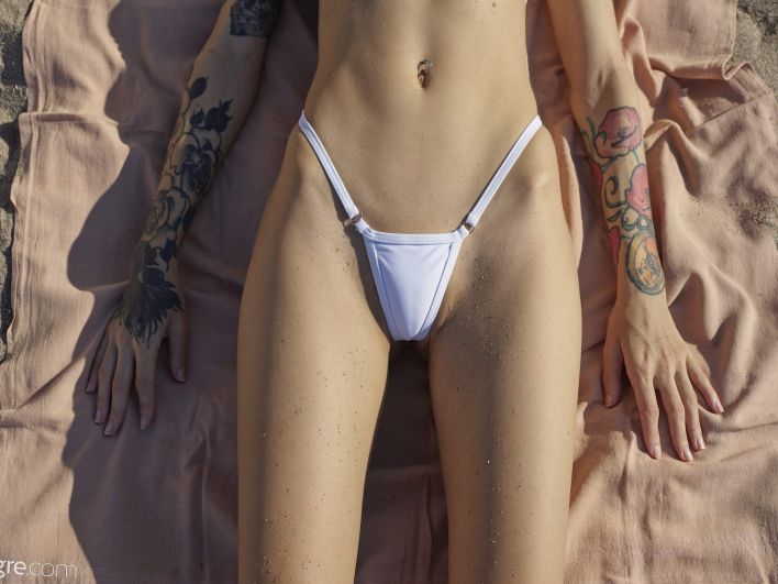 Inga in Tiny White Bikini. Thumb 7