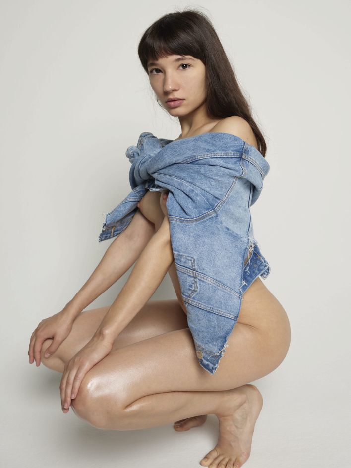 Katya V in Denim And Nude. Thumb 25